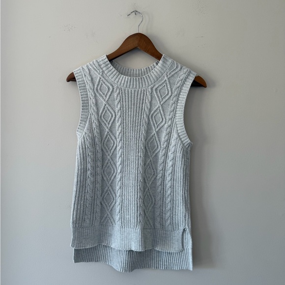 Joie Jackets & Blazers - Joie Light Gray Cable Knit Crewneck Sweater Vest Size Medium